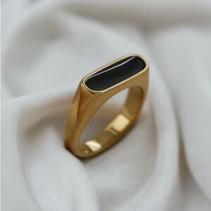 Stainless Steel Onyx Signet